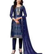 Blue woven jacquard salwar
