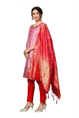 Pink woven jacquard salwar 3