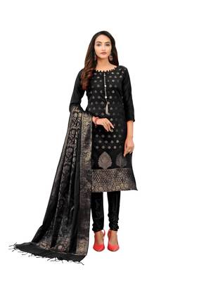 Black woven jacquard salwar 1