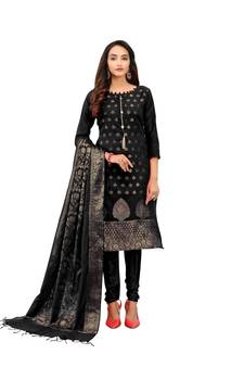 Black woven jacquard salwar