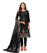 Black woven jacquard salwar