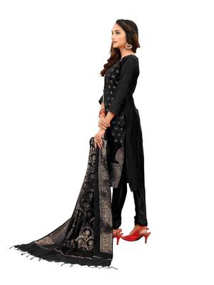 Black woven jacquard salwar 3