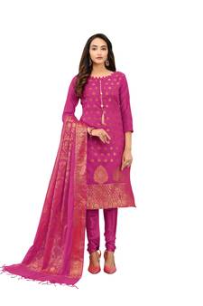 Pink woven jacquard salwar