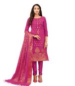 Pink woven jacquard salwar