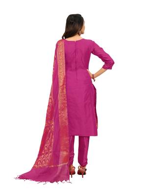 Pink woven jacquard salwar 2