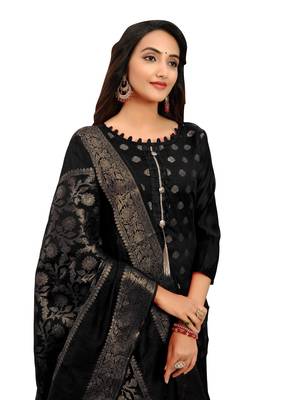 Black woven jacquard salwar 4
