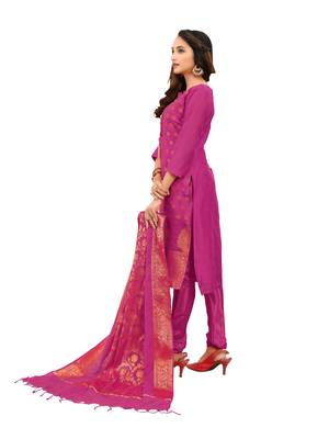 Pink woven jacquard salwar 3