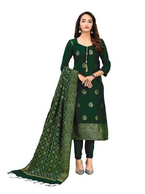 Green woven jacquard salwar 1