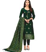 Green woven jacquard salwar