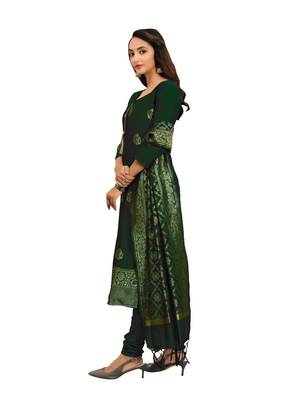 Green woven jacquard salwar 3