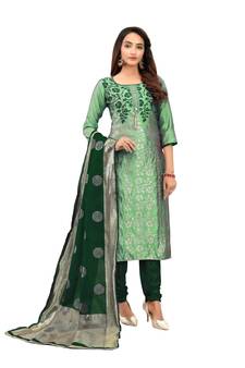 Light-green woven jacquard salwar