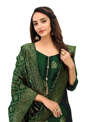 Green woven jacquard salwar 4