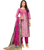 Pink woven jacquard salwar