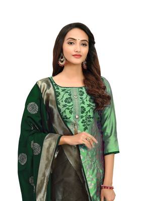 Light-green woven jacquard salwar 4