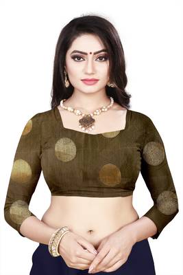 Light green woven cotton silk saree with blouse 5