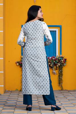 White floral print cotton salwar 2