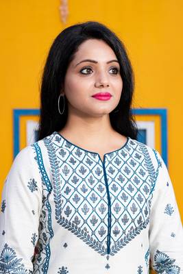 White floral print cotton salwar 3