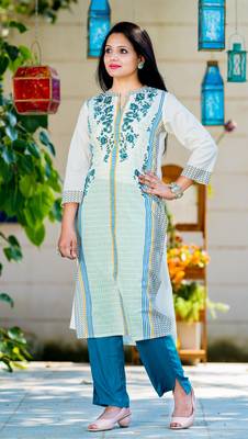 White screen print cotton salwar 1