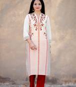 White screen print cotton salwar