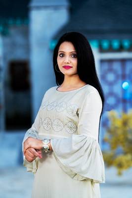 Cream resham embroidery rayon salwar 3