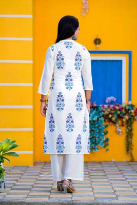 White block print cotton salwar 3