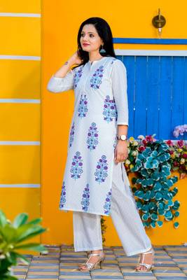 White block print cotton salwar 4