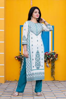 White floral print cotton salwar 3