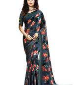 Fancy Party Wear Sober Look Georgette Printed Satin Border Border Work Saree