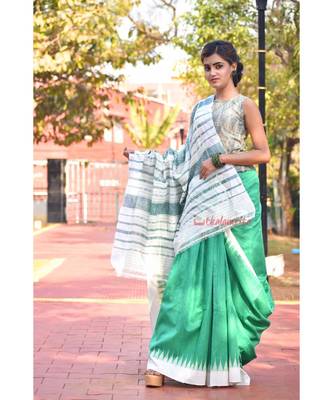 Bright Green Eri Tussar 1