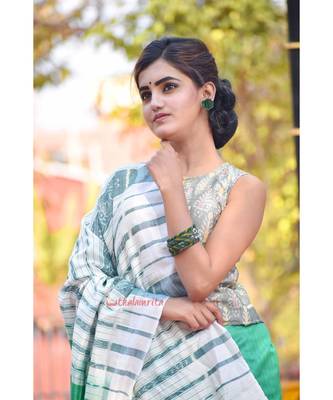 Bright Green Eri Tussar 3