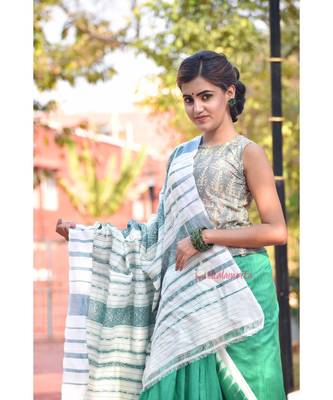 Bright Green Eri Tussar 4