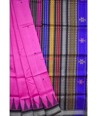 Pink Black Double Anchal Berhampuri 1