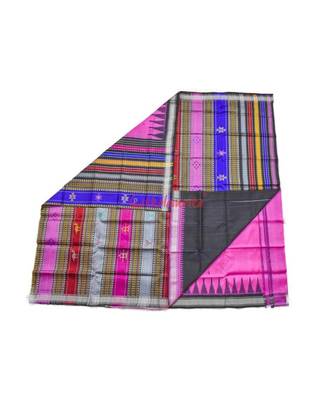 Pink Black Double Anchal Berhampuri 2