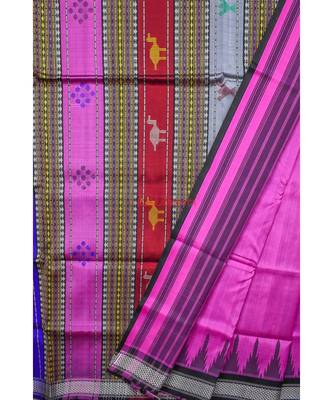 Pink Black Double Anchal Berhampuri 3