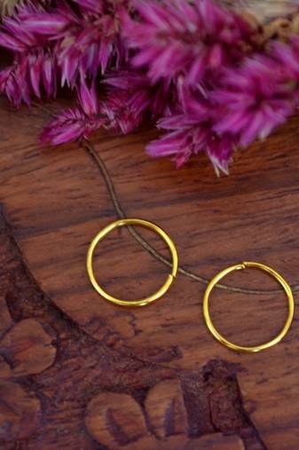 COMBO of 2 Circular Gold Plated Designer Nose Ring