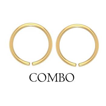 COMBO of 2 Circular Gold Plated Designer Nose Ring 4