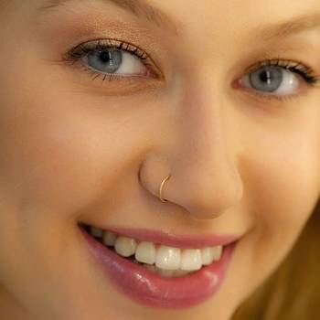 COMBO of 2 Circular Gold Plated Designer Nose Ring 4