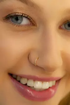COMBO of 2 Circular Gold Plated Designer Nose Ring