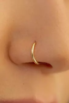 COMBO of 2 Circular Gold Plated Designer Nose Ring