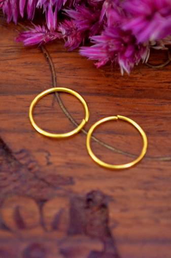 COMBO of 2 Circular Gold Plated Designer Nose Ring
