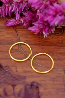 COMBO of 2 Circular Gold Plated Designer Nose Ring