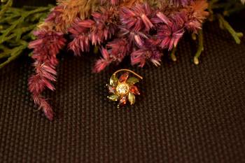 Designer stone studded premium gold plated diamond nose-ring or nose pin 1