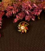 Designer stone studded premium gold plated diamond nose-ring or nose pin