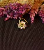 Designer stone studded premium gold plated diamond nose-ring or nose pin