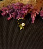 Designer stone studded premium gold plated diamond nose-ring or nose pin