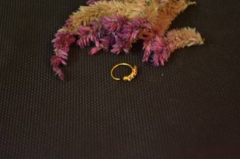 Designer stone studded premium gold plated diamond nose-ring or nose pin 2