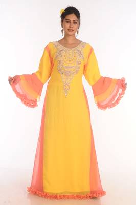 Eleagnt Modern Arabic Kaftan Dress For Women Wedding Gown 1