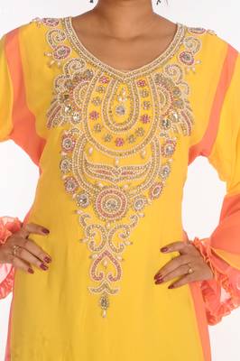 Eleagnt Modern Arabic Kaftan Dress For Women Wedding Gown 3