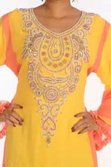 Eleagnt Modern Arabic Kaftan Dress For Women Wedding Gown