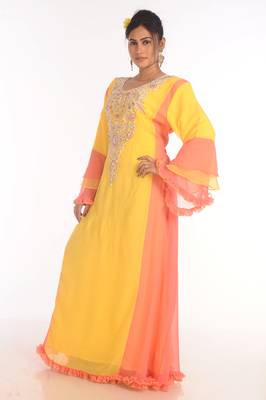 Eleagnt Modern Arabic Kaftan Dress For Women Wedding Gown 6